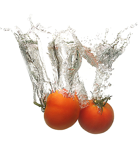 Splash fotografía de alimentos tomates